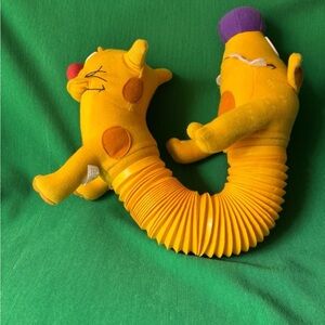 Vintage 1998 Catdog Push Pull Accordion Plush Toy Cat Dog Nickelodeon